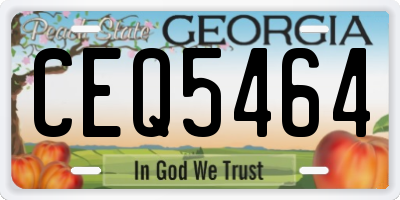 GA license plate CEQ5464