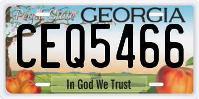 GA license plate CEQ5466