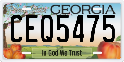 GA license plate CEQ5475