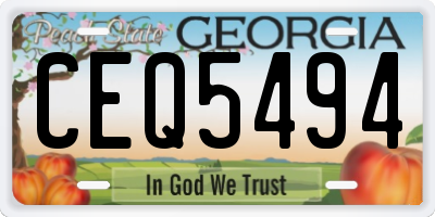 GA license plate CEQ5494