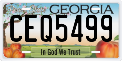 GA license plate CEQ5499
