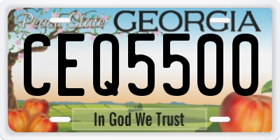 GA license plate CEQ5500