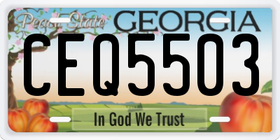 GA license plate CEQ5503