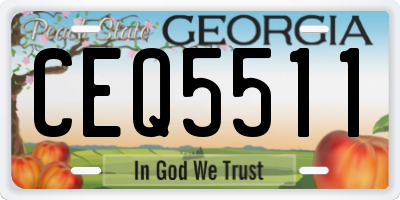 GA license plate CEQ5511