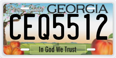 GA license plate CEQ5512