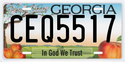 GA license plate CEQ5517