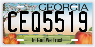 GA license plate CEQ5519