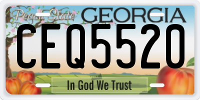 GA license plate CEQ5520
