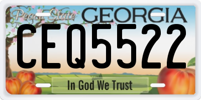 GA license plate CEQ5522
