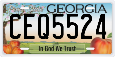 GA license plate CEQ5524