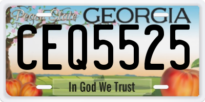 GA license plate CEQ5525