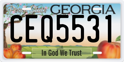 GA license plate CEQ5531