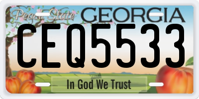 GA license plate CEQ5533