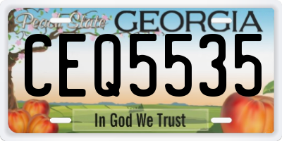GA license plate CEQ5535
