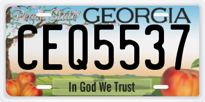 GA license plate CEQ5537