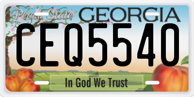GA license plate CEQ5540