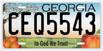 GA license plate CEQ5543