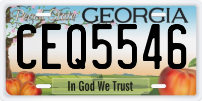 GA license plate CEQ5546
