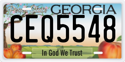 GA license plate CEQ5548