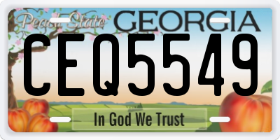 GA license plate CEQ5549
