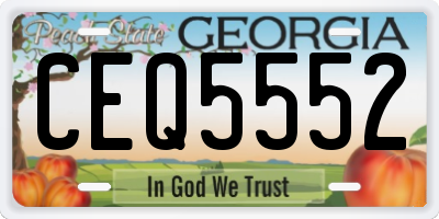 GA license plate CEQ5552