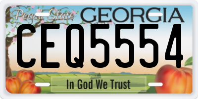 GA license plate CEQ5554