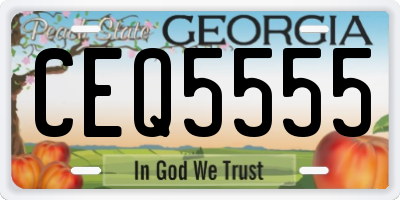 GA license plate CEQ5555