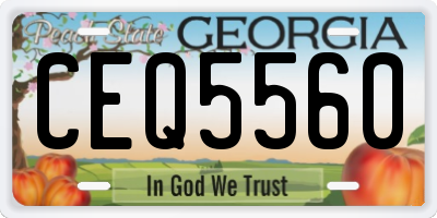 GA license plate CEQ5560