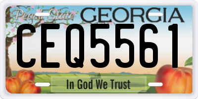 GA license plate CEQ5561