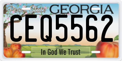 GA license plate CEQ5562