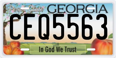 GA license plate CEQ5563