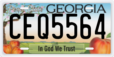 GA license plate CEQ5564