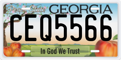 GA license plate CEQ5566
