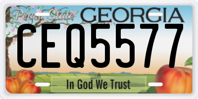 GA license plate CEQ5577