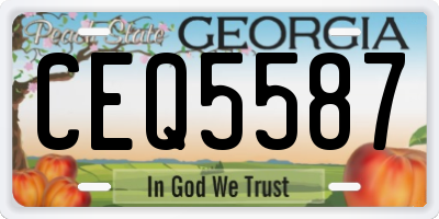 GA license plate CEQ5587