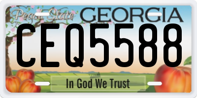 GA license plate CEQ5588