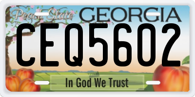 GA license plate CEQ5602