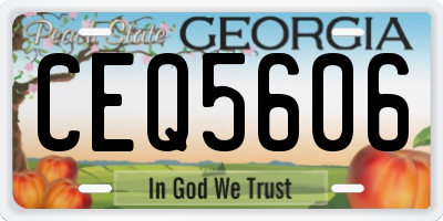 GA license plate CEQ5606
