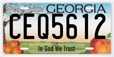 GA license plate CEQ5612