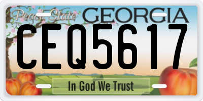 GA license plate CEQ5617