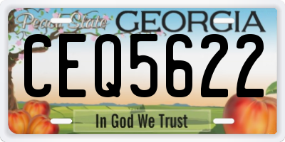 GA license plate CEQ5622
