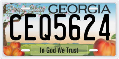 GA license plate CEQ5624