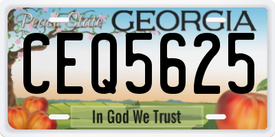 GA license plate CEQ5625