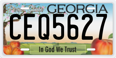 GA license plate CEQ5627