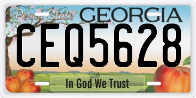 GA license plate CEQ5628