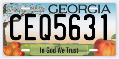 GA license plate CEQ5631