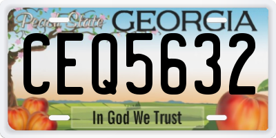 GA license plate CEQ5632