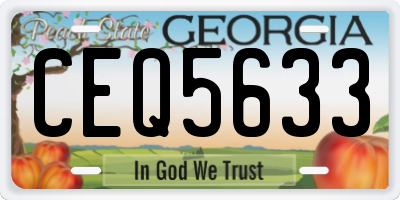 GA license plate CEQ5633