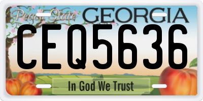 GA license plate CEQ5636