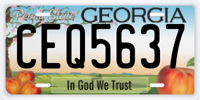 GA license plate CEQ5637